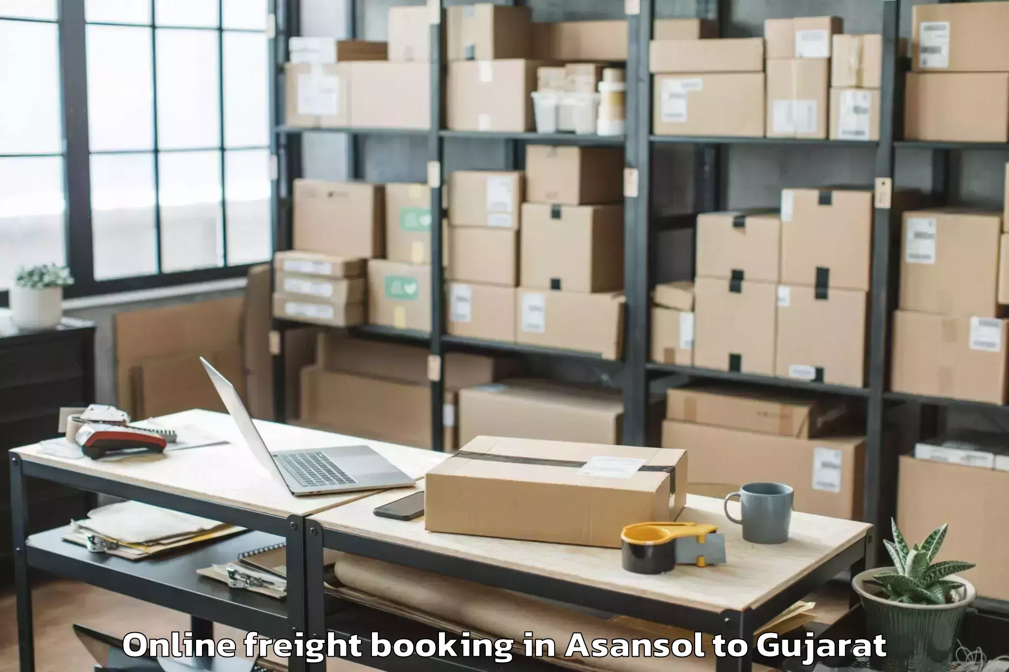 Book Asansol to Kharod Online Freight Booking